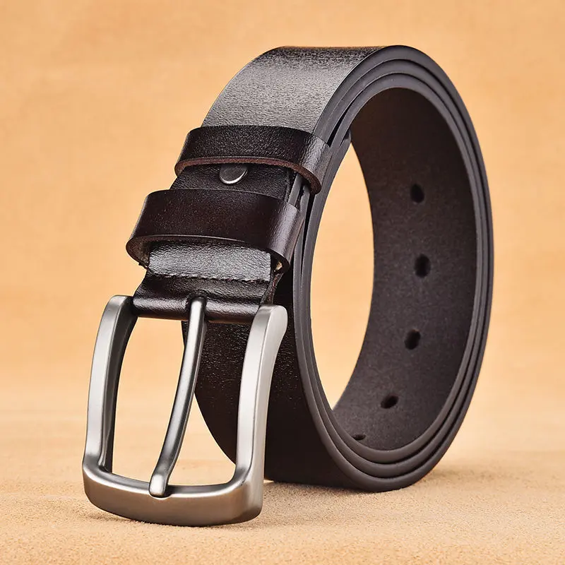Men's Pin Buckle Leather Belt Business Casual Versatile Waistband Simple Fashion Cross-border Best Seller One-piece Dropshipping Custom Label