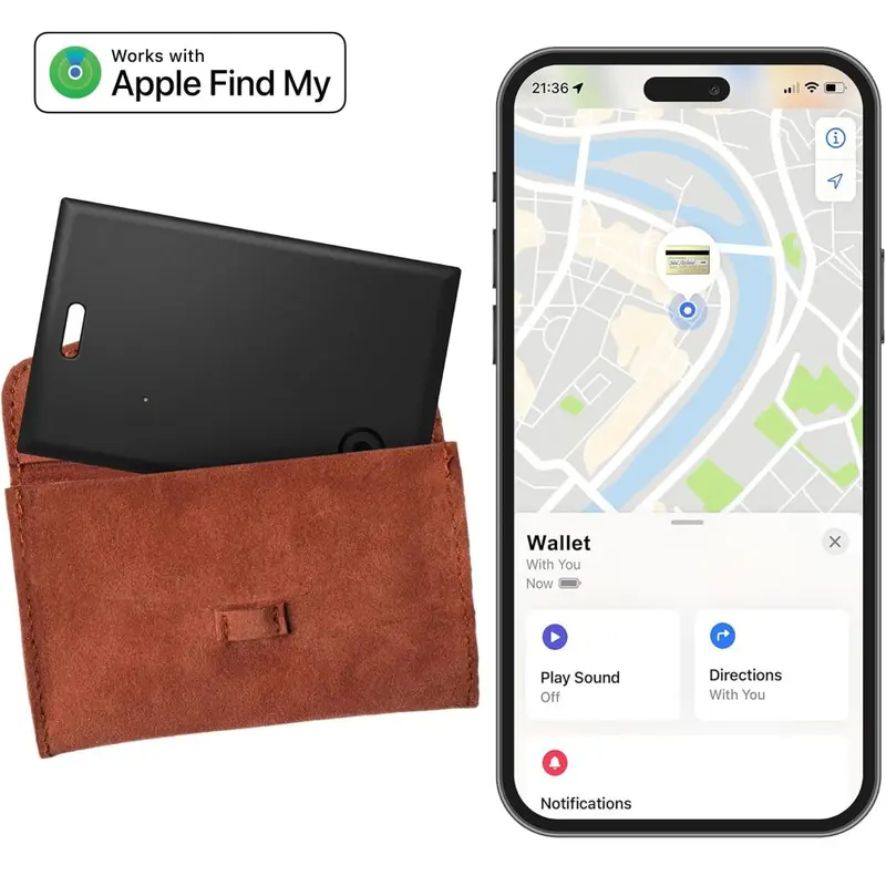 Kartenförmiger GPS-Tracker, iOS Find My kompatibel