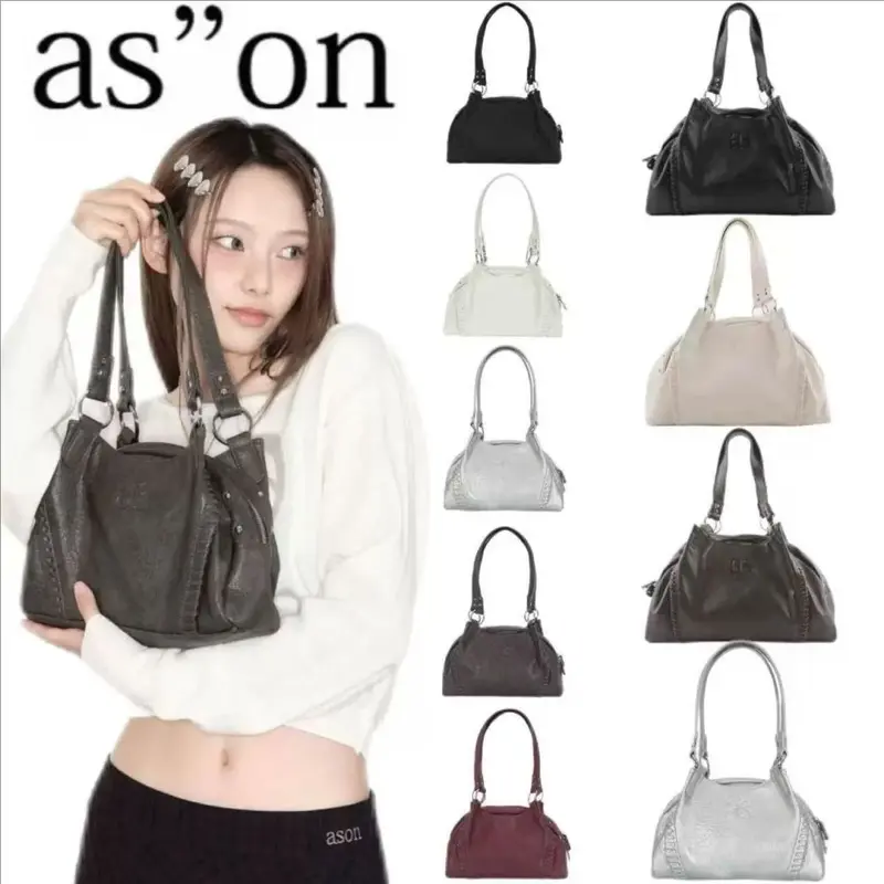 Korean Ason-Style Mini Leather Shoulder Bag, 25FW Model, Large Capacity