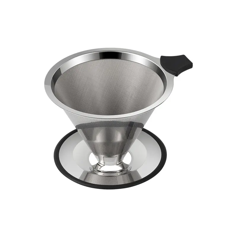 Stainless steel pour-over coffee filter, paperless
