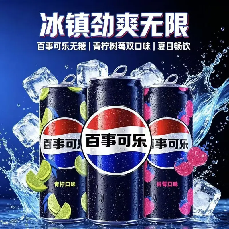 Sugar-Free Cola Mixed Pack 330 ml x 12 Cans, Raspberry Lime Flavour Sparkling Drink