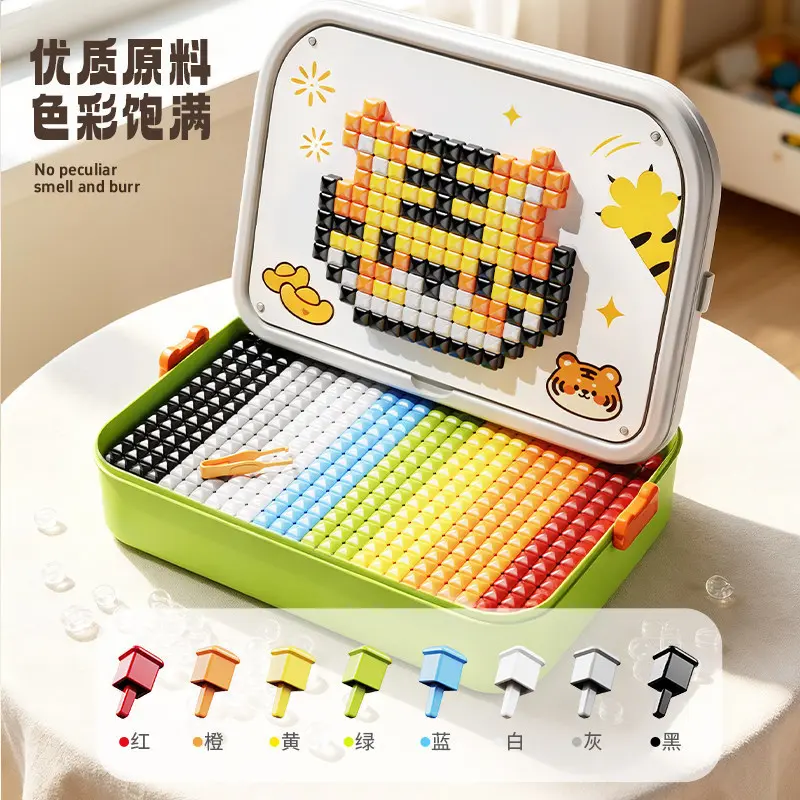 3D Mushroom Nail Puzzle, Large Pieces DIY Assembly Kids Educational Toy