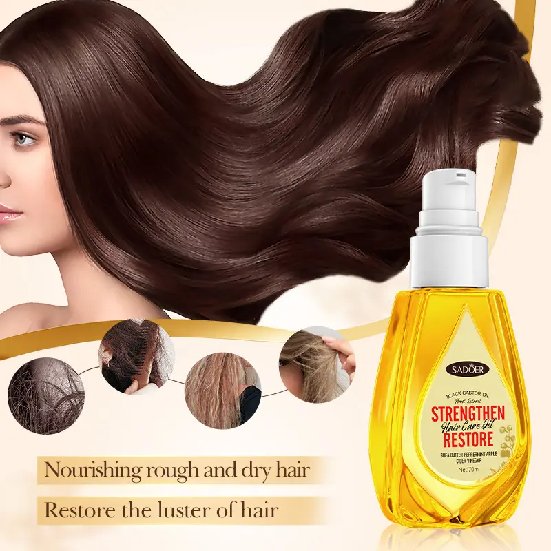 Масло для ухода за волосами SADOER Black Castor Oil, увлажняющее, питательное, разглаживающее, для кросс-бордер внешней торговли, прямые продажи с фабрики