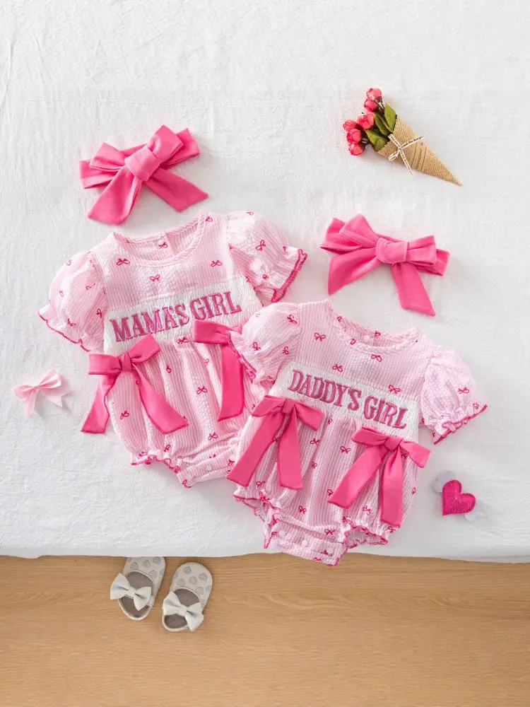 Babysommer-Strampler-Set für Mädchen mit Kopftuch