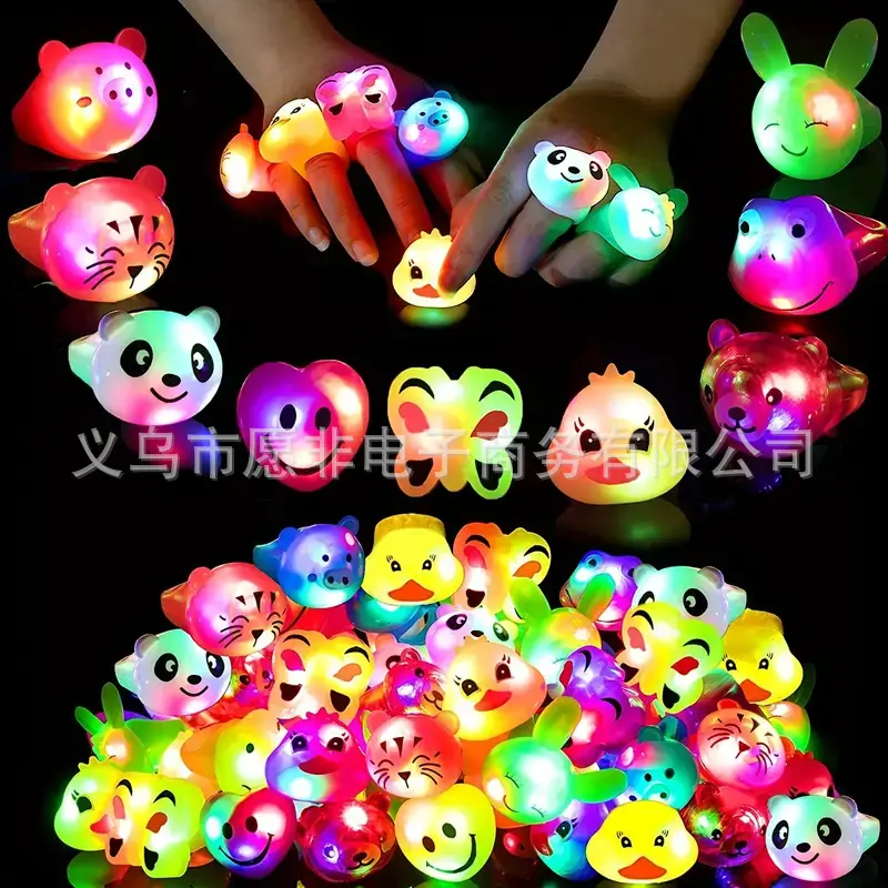 Soft TPR Animal Glowing Ring, Children's Party Light Toy