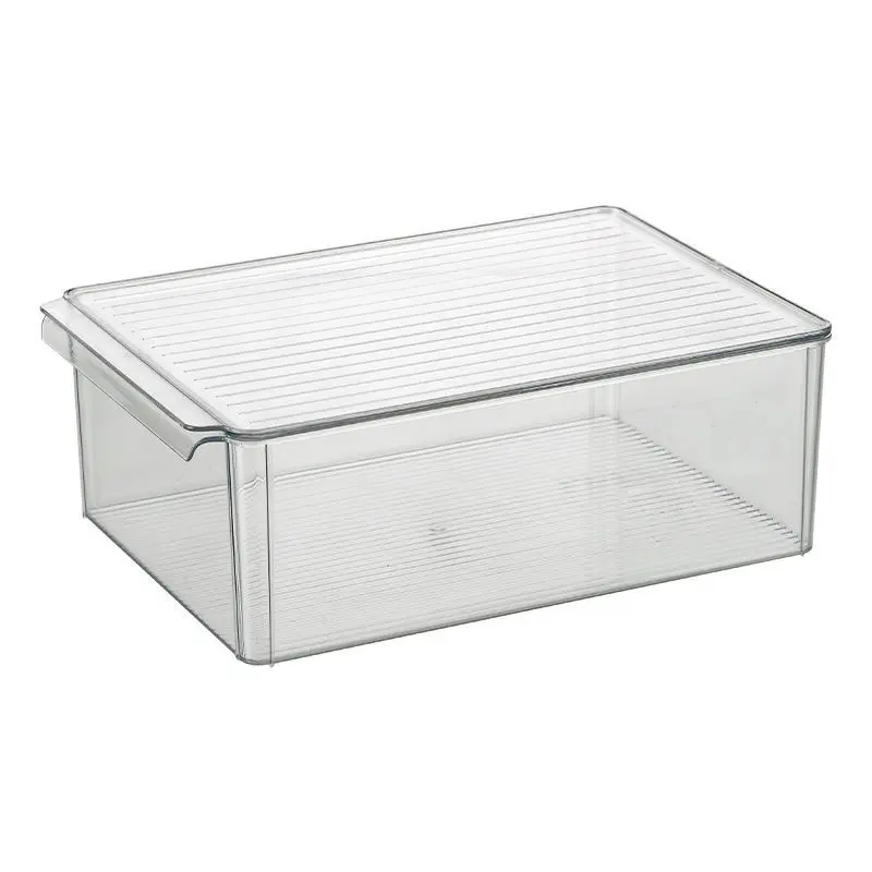 Transparent PET Desktop Organizer Box for Cosmetics, Masks and Snacks