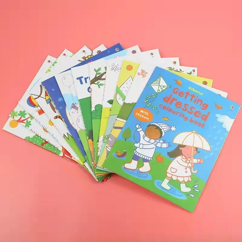 Children's English Colouring Book with Pen Control Practice