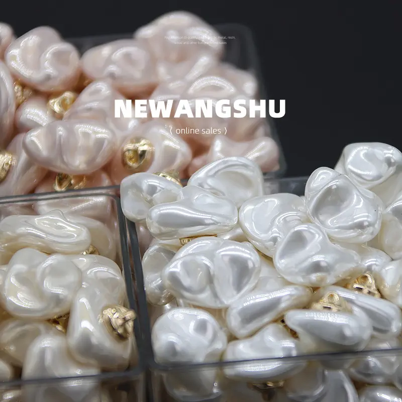 Irregular Shell-Imitation Pearl Buttons for Cardigans and Cheongsam