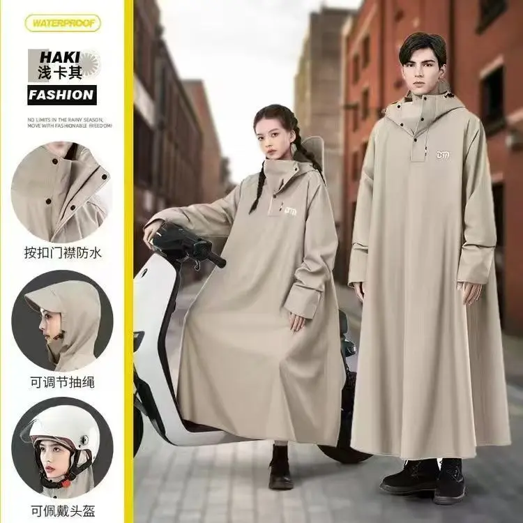 Long Full-Body Raincoat, Thickened Waterproof Unisex Poncho with Sleeves