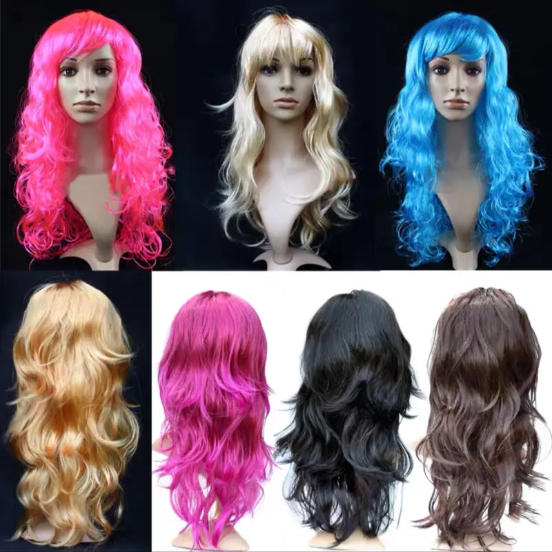 Long Wavy Curly Cosplay Wig for Anime and Masquerade