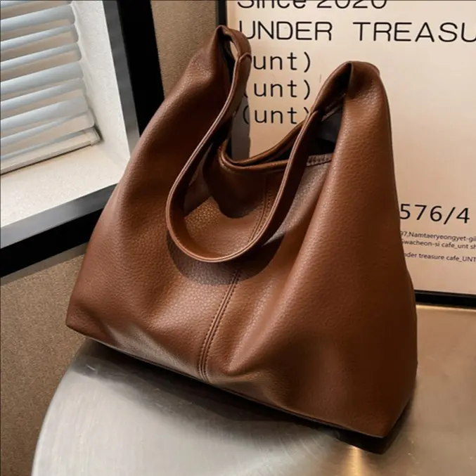 Women's Single-Shoulder Tote Bag, Large Capacity, Minimalist Casual Underarm Bag