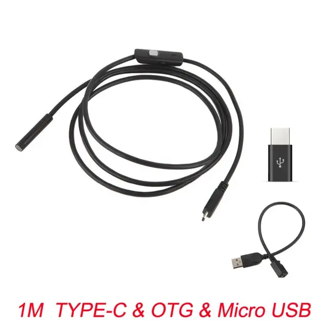 USB Endoskop 7mm Prob 1 Metre TYPE-C Yumuşak Kablo