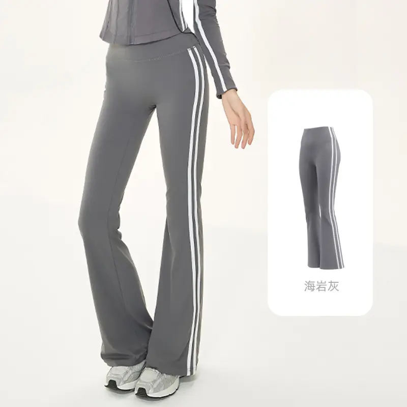 Yoga Set with Short Jacket, Strap Top and Flared Pants