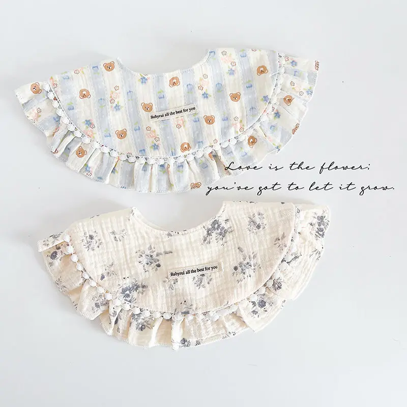 Baby Cotton Gauze Bib, Waterproof, 360 Adjustable