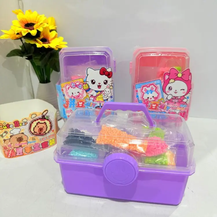 Perler boncuk DIY seti, kız çocuğu için hediye kutusu