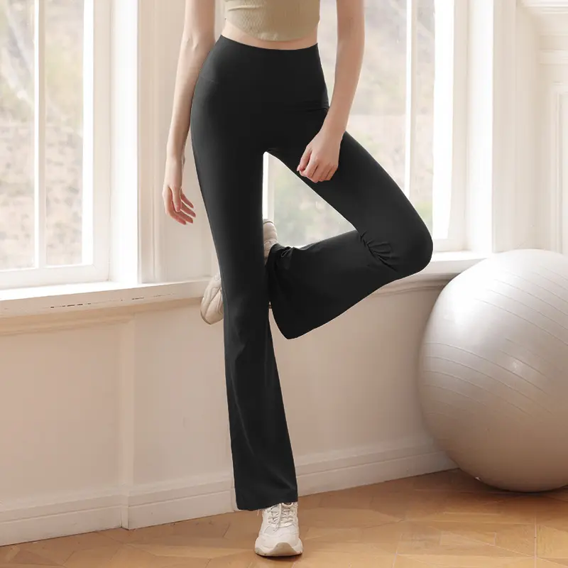 Women's Waist-Cinching Flared Yoga Pants, High Elasticity