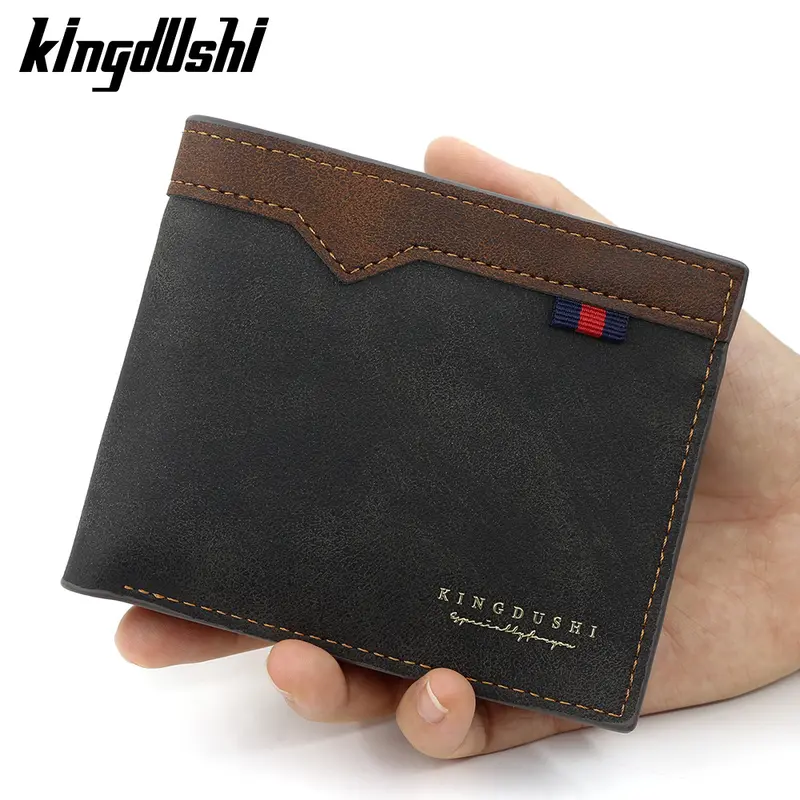 Men's Short Wallet, Multi-Card Slots, Zipper Coin Compartment