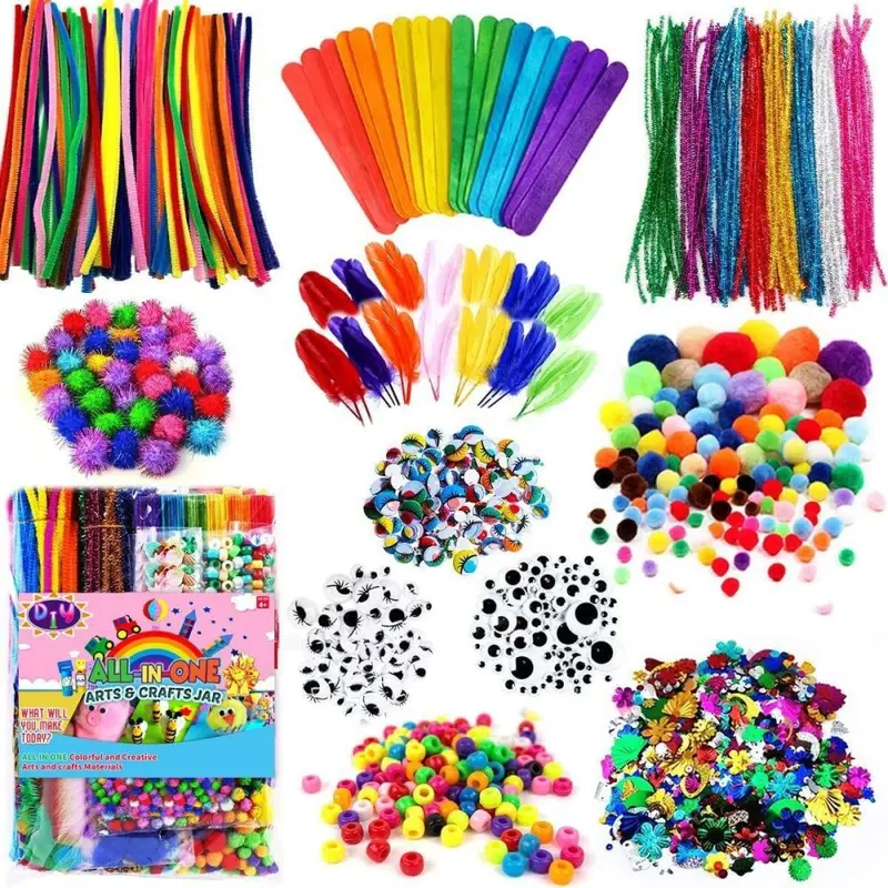 Children's Handmade Educational Craft Material Kit, 1200 Pieces