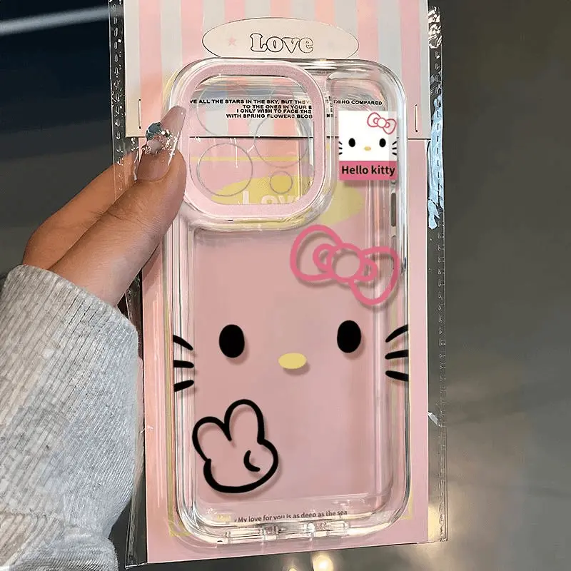 Apple 16 Pro Max cat design phone case iPhone 15 cute 14, 13, 12/X transparent