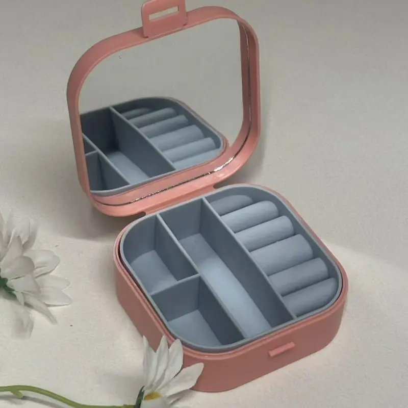 Mirrored jewelry storage box, travel portable gift box, earrings, ring packaging, multifunctional jewelry box