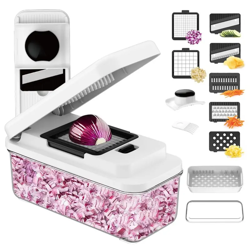 Manual vegetable dryer with multi-compartment drain basket