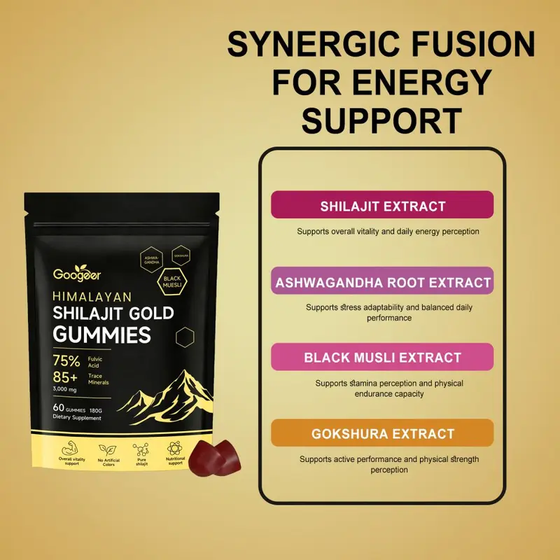 GOOGEER Shilajit Gummibärchen für Energiestoffwechsel und Vitalität