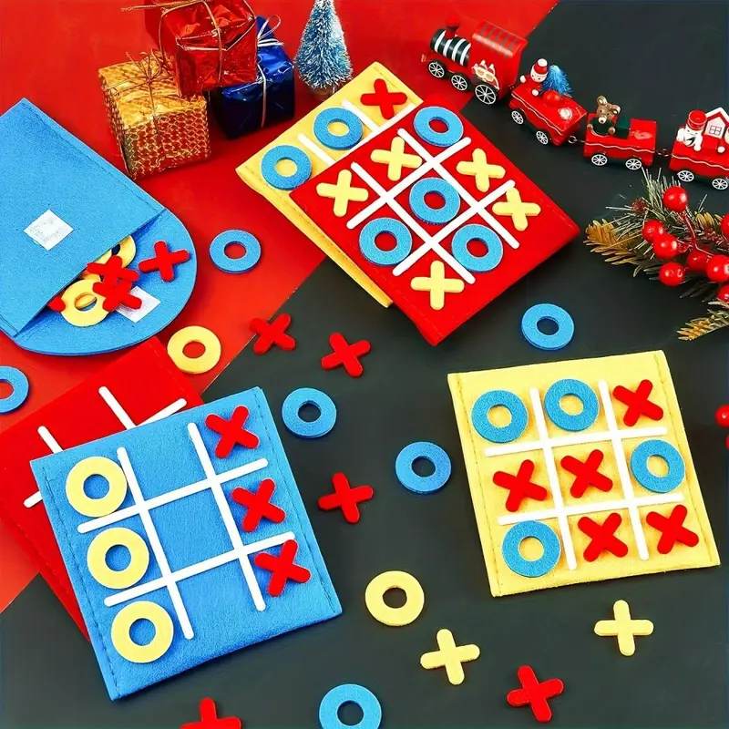 Felt Mini Tic-Tac-Toe Board Game for Children Educational Puzzle