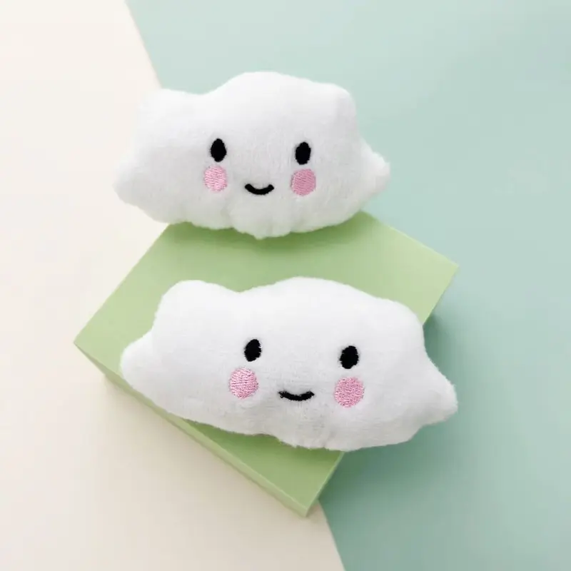 Plush White Cloud Squeaky Cat and Dog Toy, Chew-Resistant