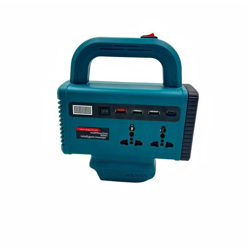 LED Light Lithium Battery Inverter 21V to 220V with USB/TYPE-C, Outdoor Emergency Lighting