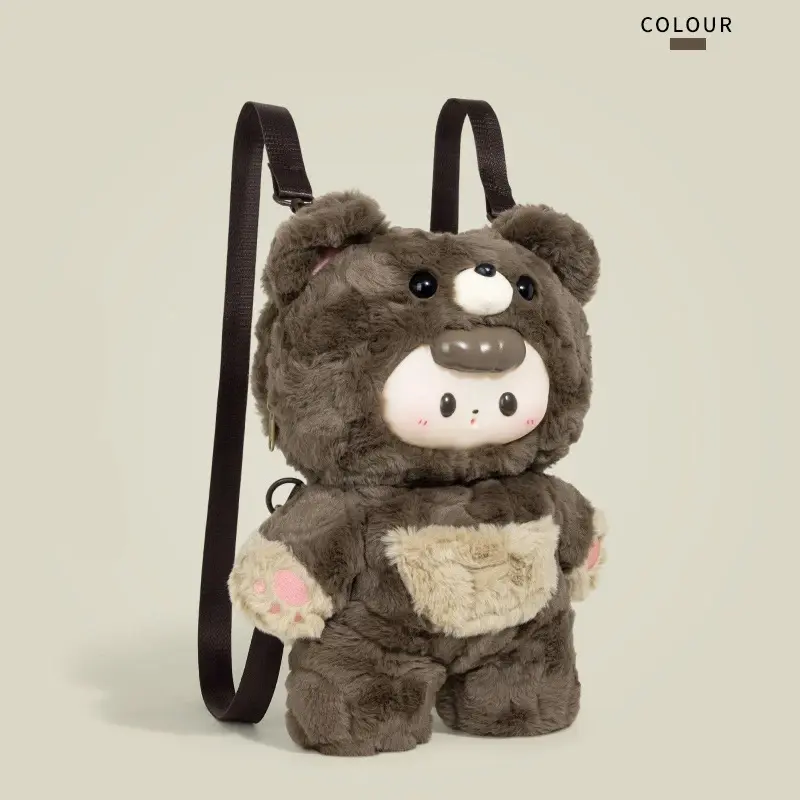 Plush teddy bear backpack, girls gift, small size