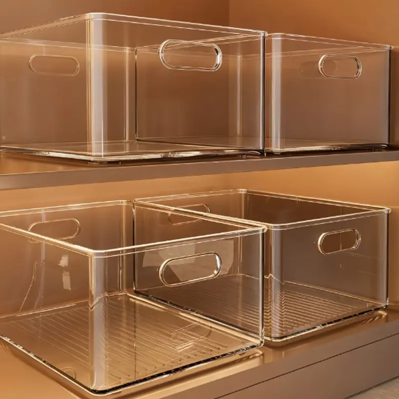 Acrylic storage box transparent rectangular desktop organization
