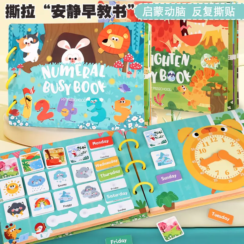 Bebekler İçin Büyük Boy Cırt Cırtlı Montessori Sessiz Kitap