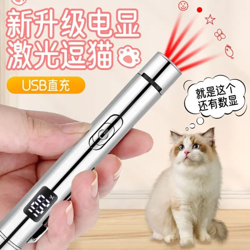 Rechargeable Laser Pointer Cat Toy with Infrared Teaser Wand