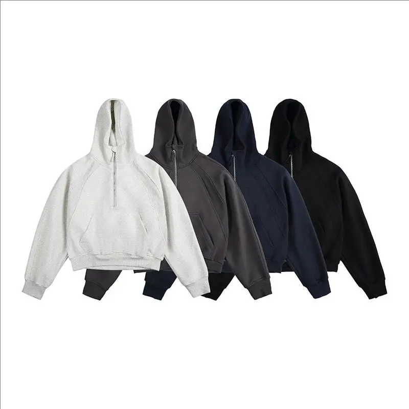 Thick Hooded Half-Zip Sweatshirt Jacket for Men and Women