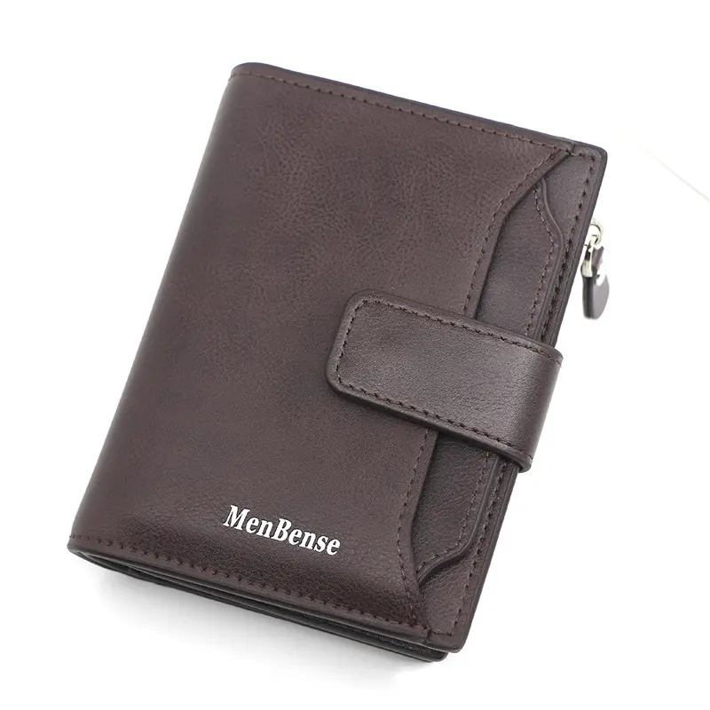 Men's Short Wallet, Buckle Closure, Loose-Leaf Card Holder