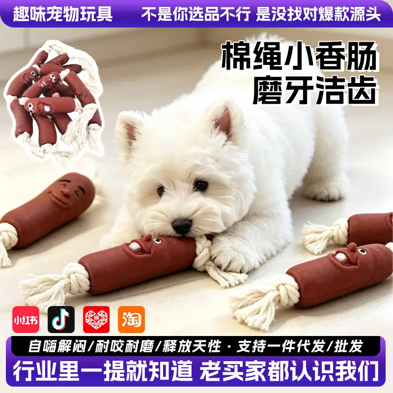 Köpek Lastik Çiğneme Oyuncağı Yavru Köpek Diş Kaşıma Oyuncağı Sosis Model