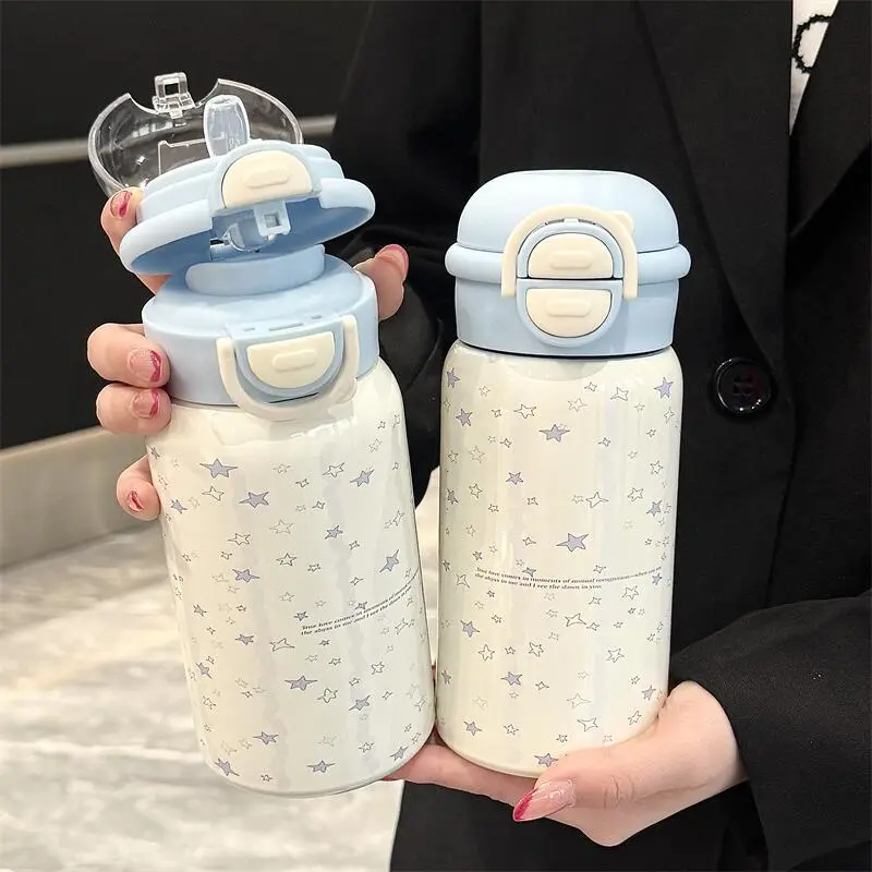 Thermobecher mit Strohhalm für Schüler, Modell 2025