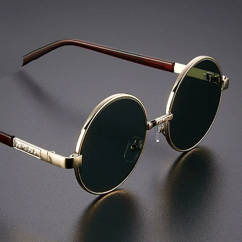 Retro Round Crystal Glass Sunglasses for Men