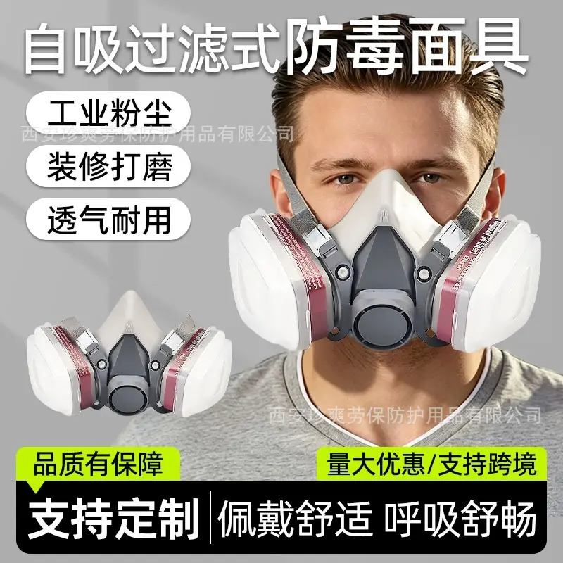 CE6200 Gas Mask with Dust Goggles, Protection Against Dust and Fumes