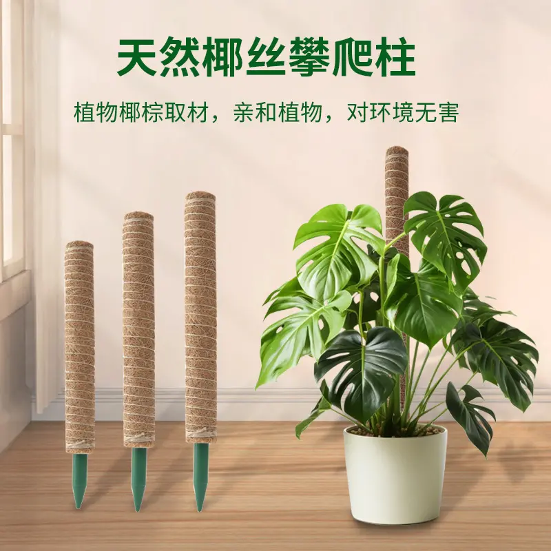 Monstera Support Pole, Green Climbing Column with Coconut Fiber