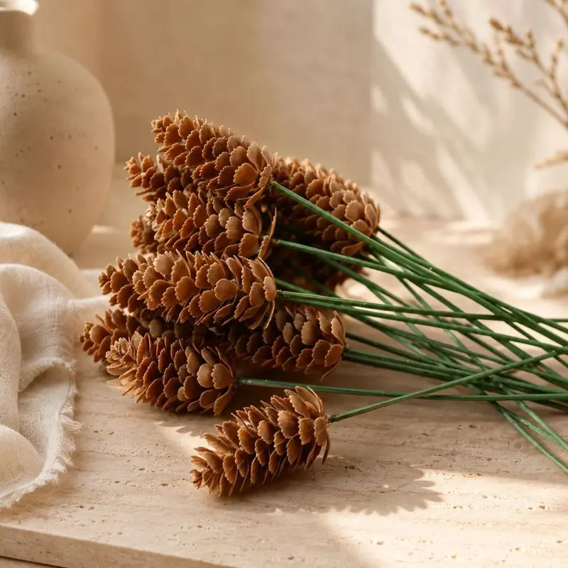 Artificial Pine Cone Bouquet 27cm Dried Flower Christmas Home Decor
