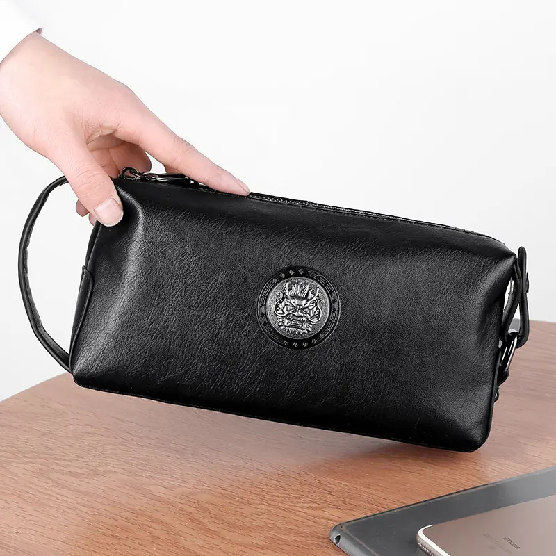 Große Herrenhandtasche aus weichem Leder