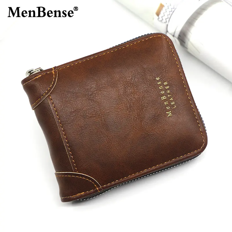 Men's Short Wallet Large Capacity Multi-Card Retro Zipper