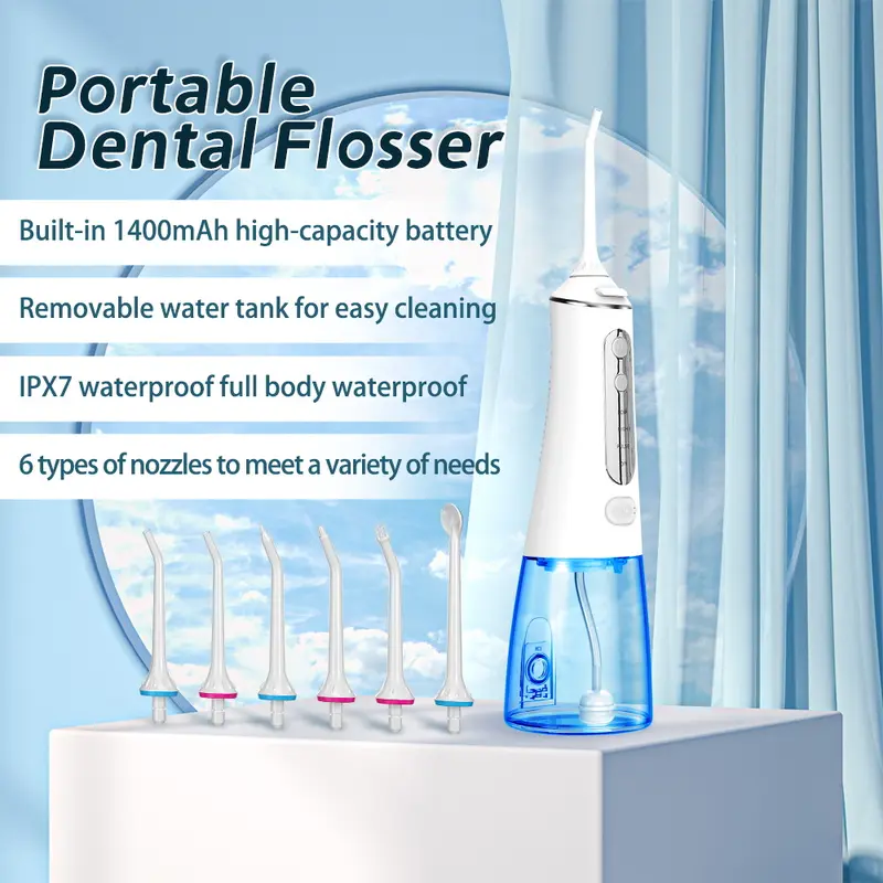 Portable Electric Dental Water Flosser for Plaque Removal