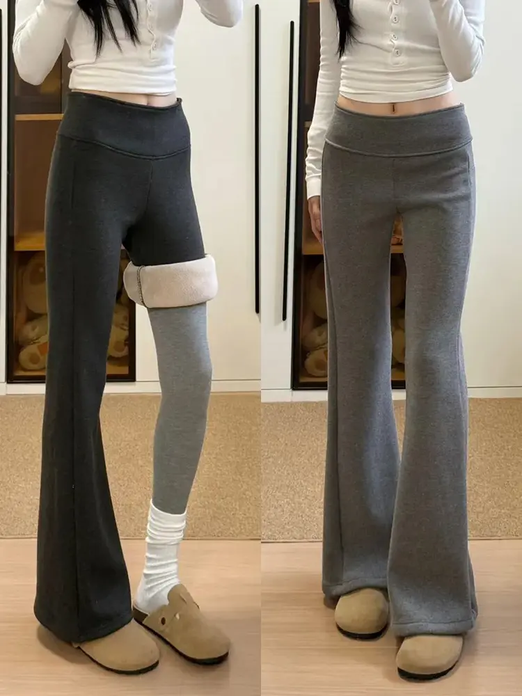 Women's Fleece-Lined High-Waist Flared Yoga Pants