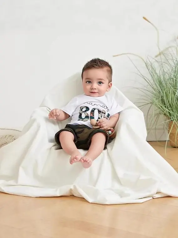 MAMA'S BOY Baskılı Kamuflaj Yazlık İki Parça Şort Takım A23483