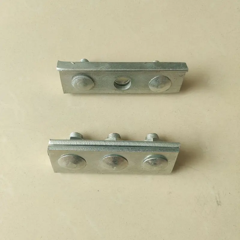 Galvanizli Üç Delikli Tek Yuvalı Kelepçe Plakası, Çelik Tel İçin