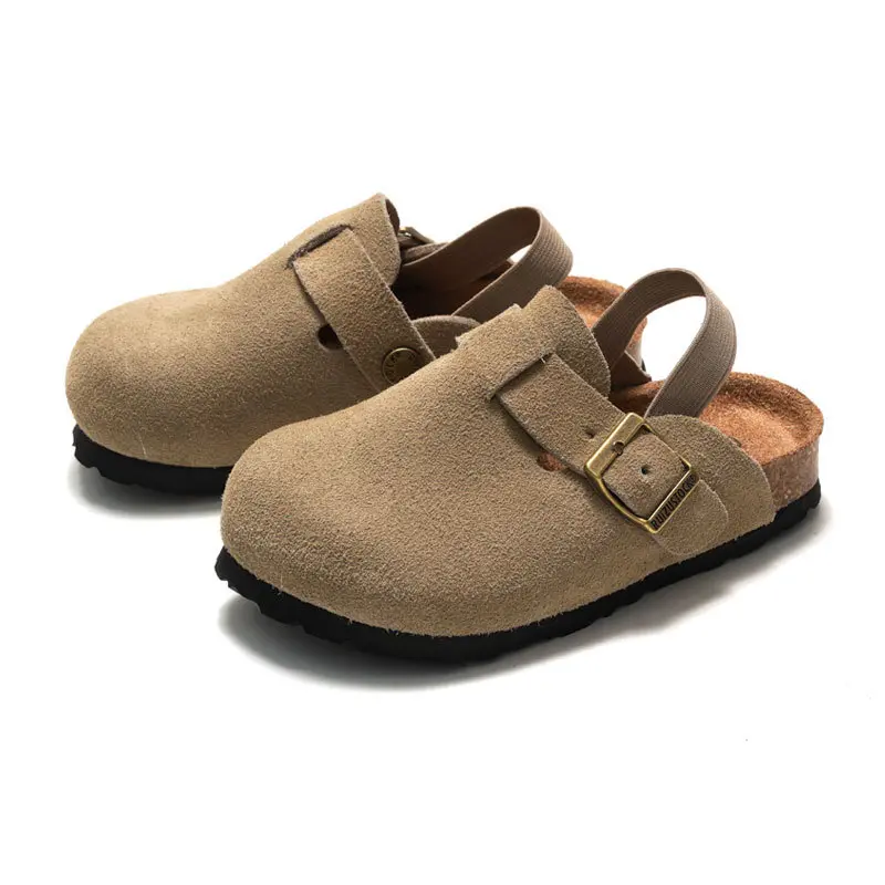 Kinder-Clogs aus echtem Leder, Herbst und Winter, Nubukleder
