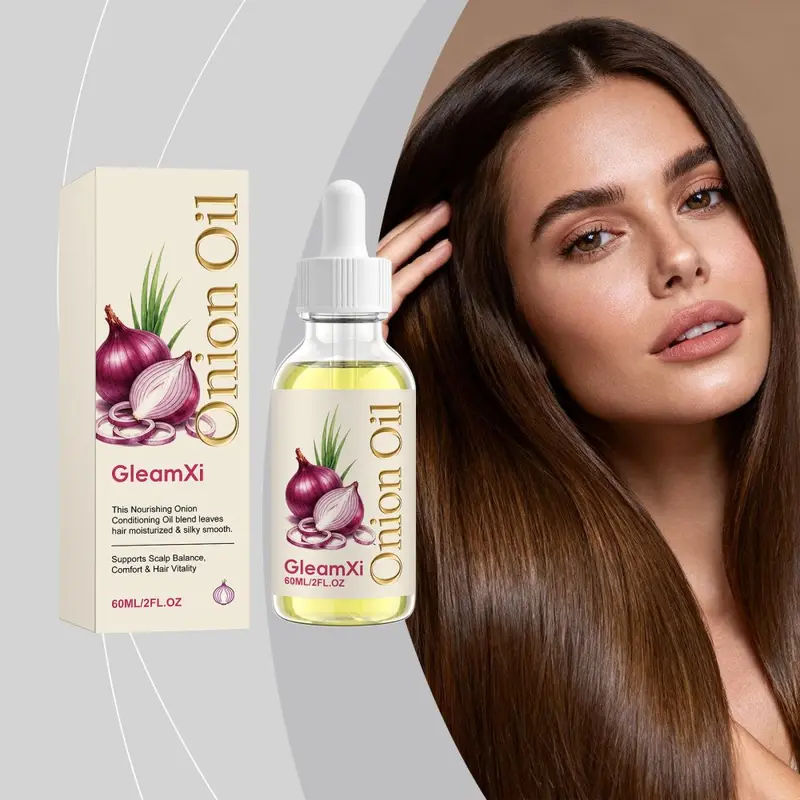 GleamXi soğan saç yağı, kuru ve kabarık saçlar için