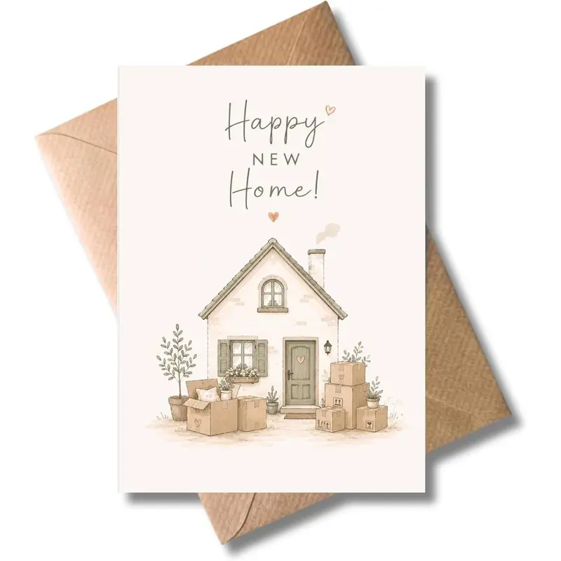 New Home Moving-In Greeting Card with Envelope